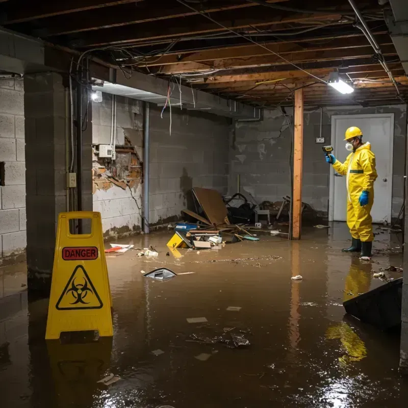 Flooded Basement Electrical Hazard in Sheffield, IA Property